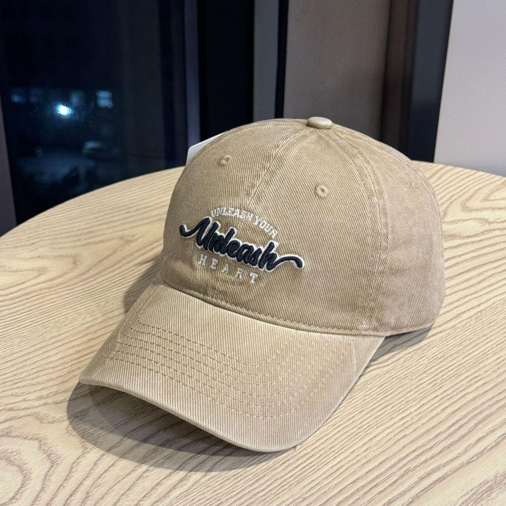 Korean Ins Letter Embroidered Spring and Autumn Baseball Cap for Women with Wide Brim Big Face Small Peaked Cap Big Head Circumference Hat