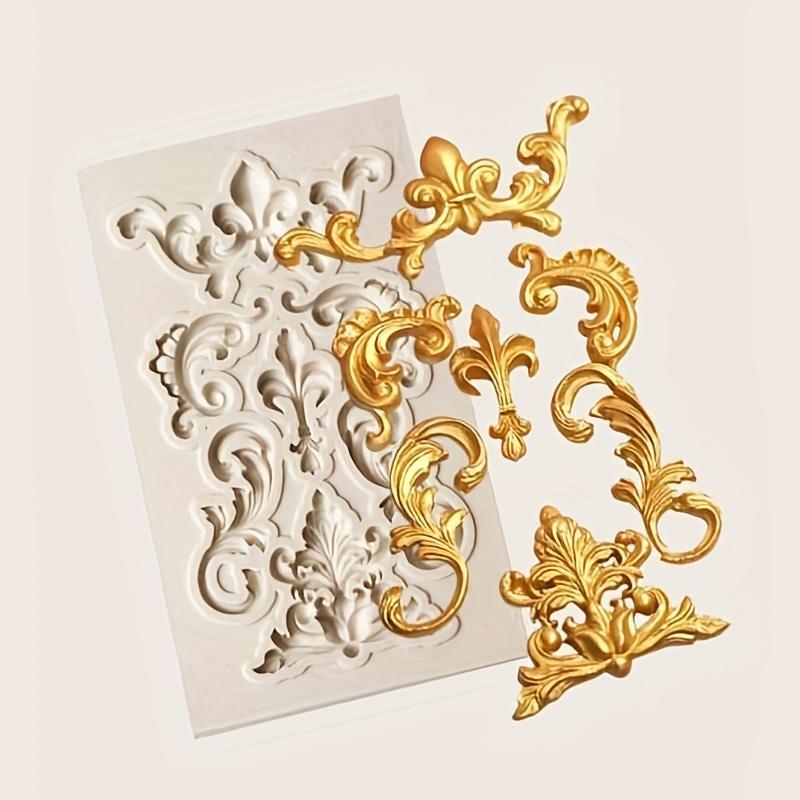 1 pz. Stampo in silicone casuale con motivo floreale vintage, stampo in silicone con rilievo europeo per fai da te