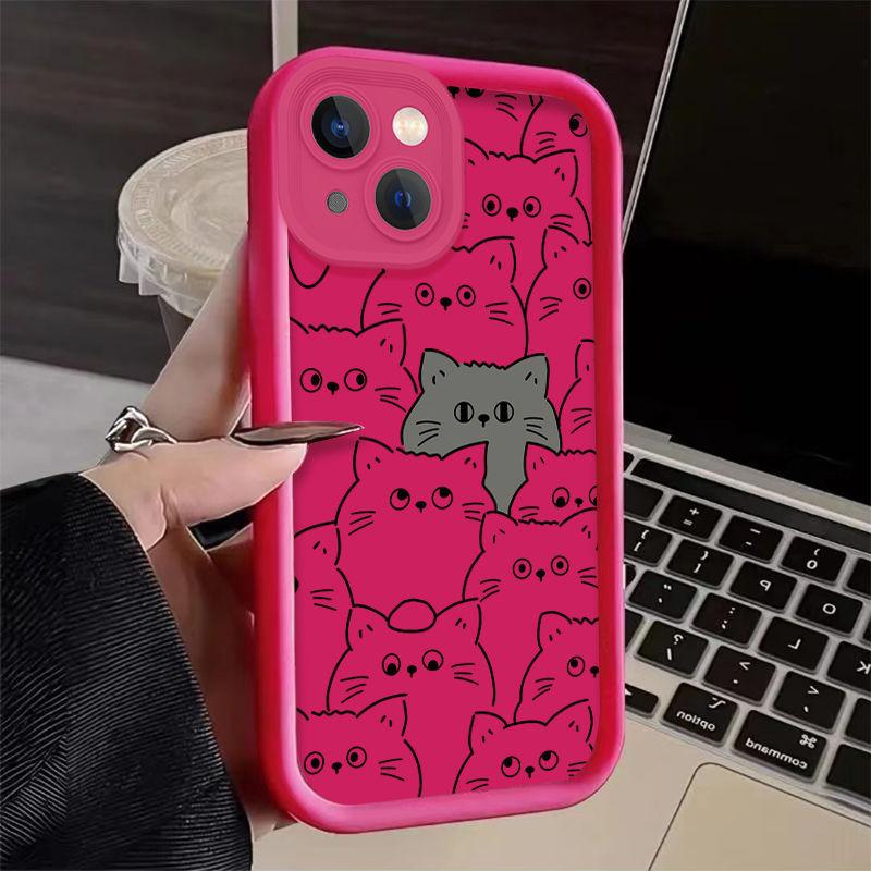 Cute full screen cat iPhone17Promax mobile phone case ladder applicable to Apple 16promax all-inclusive Tianyan