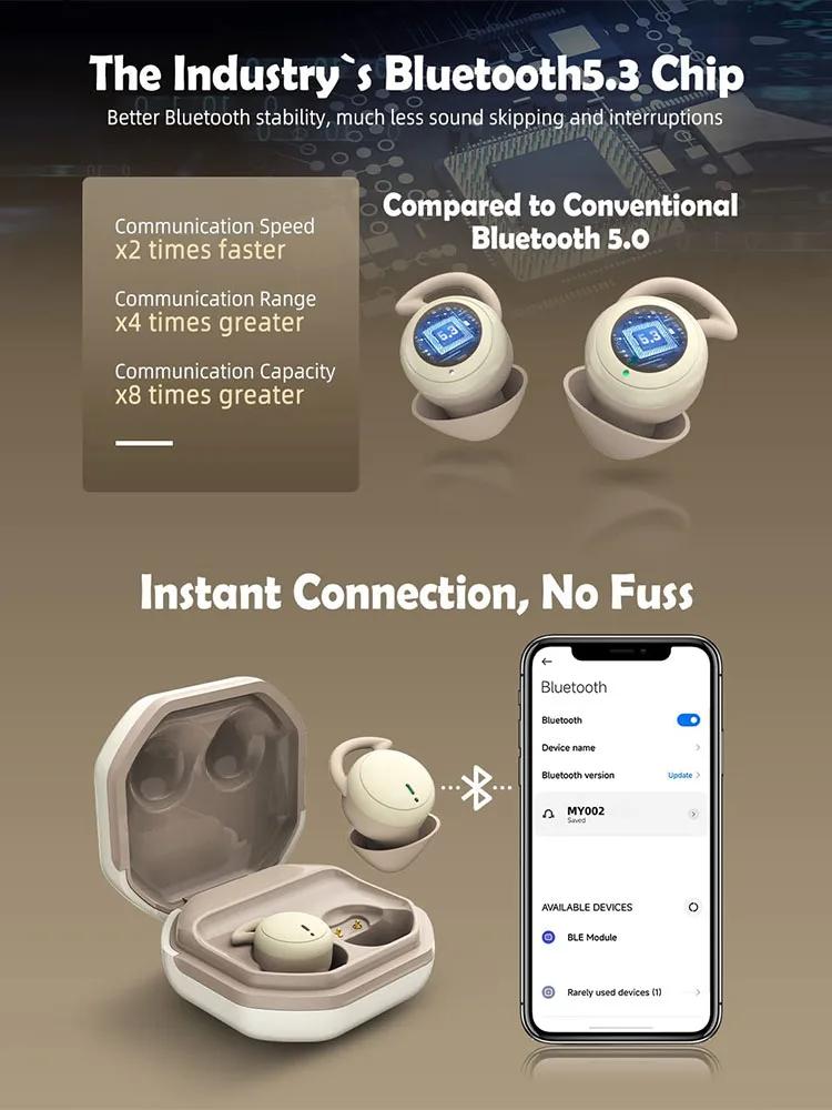 2026 AI Маленькі Бездротові Навушники для Сну з Шумозаглушенням для Сну на Боці Зручні Невидимі Міні Bluetooth Навушники