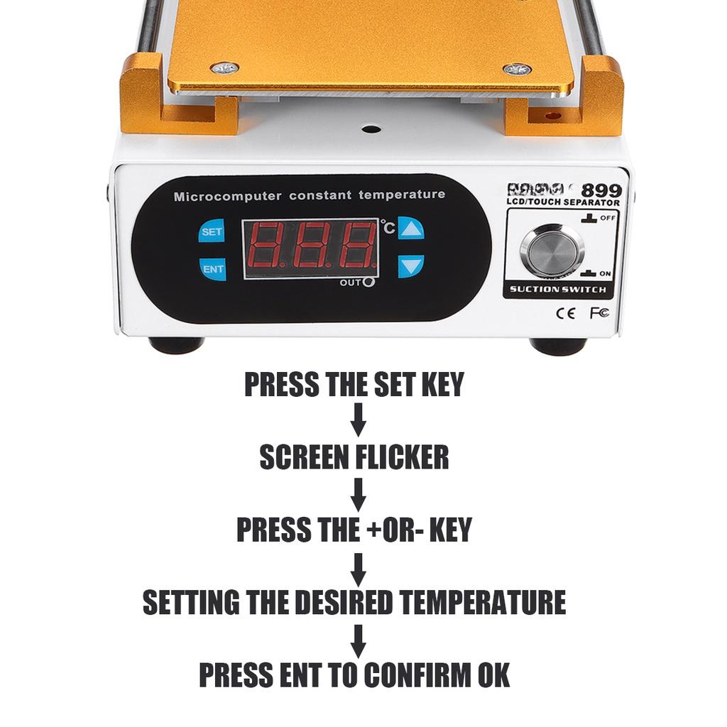 Separador de tela lcd, plataforma de aquecimento automático, máquina de reparo de telefone, remoção de vidro, placa lisa, separador de tela, 7 polegadas, 220/110v