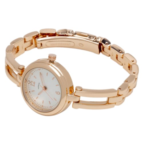 Fieldwork Women's Analog Watch, 5 ATM Water Resistant, Metal Band, Pink Gold/White, WP Miju ST288-3