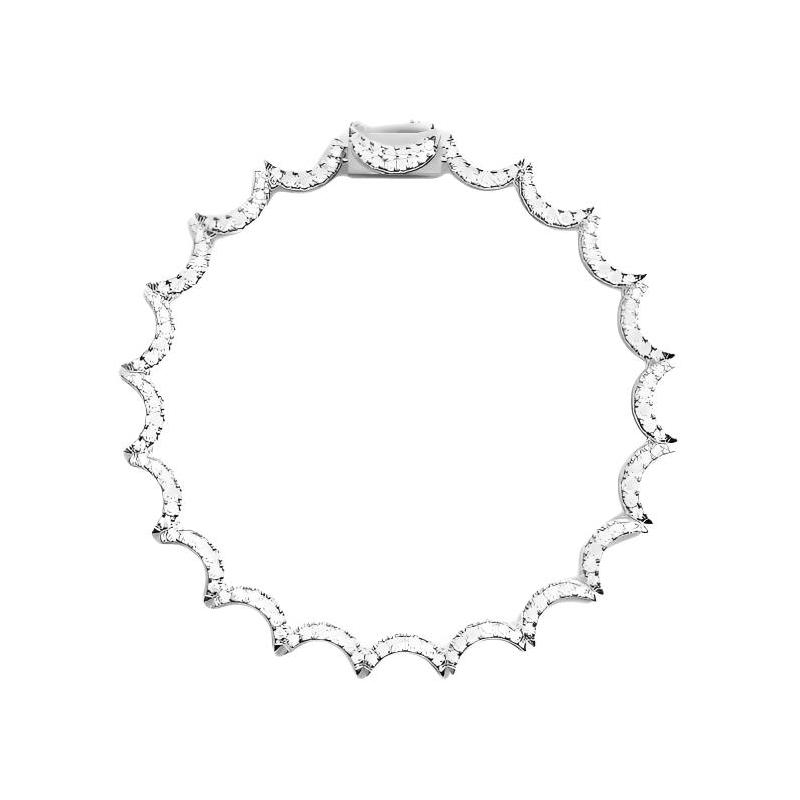 APM Monaco Wave design alloy bracelet women s silver white WB5382OX