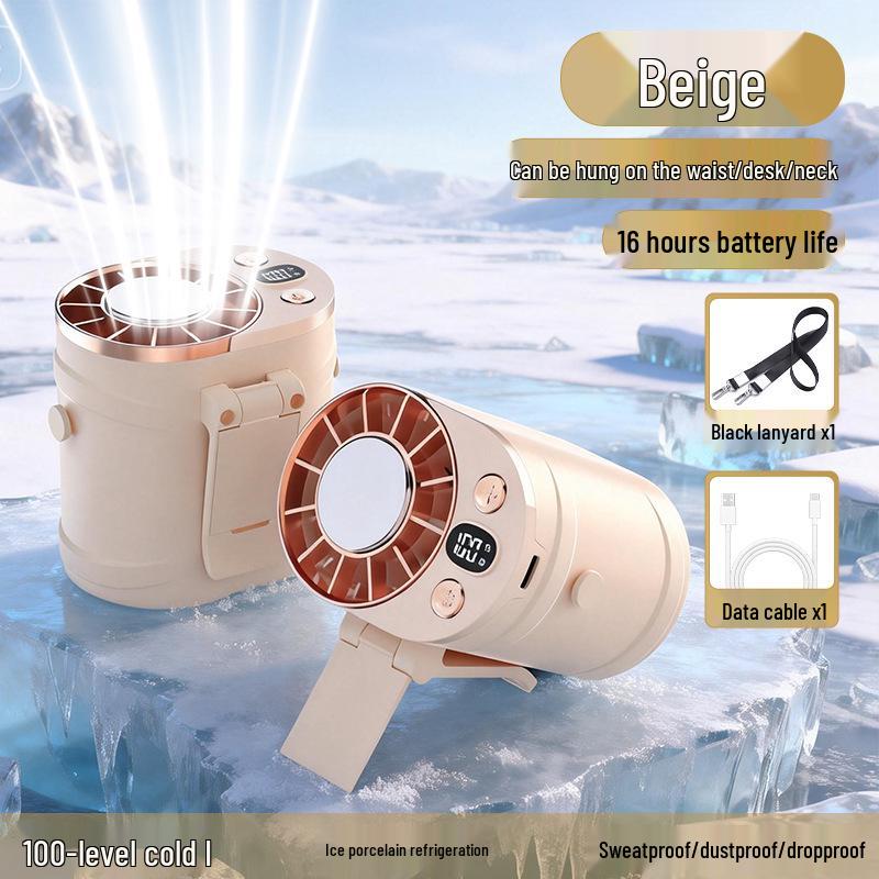 2026 Portable Waist & Neck Hanging USB Fan for Outdoor Camping & High-Temperature Workplaces