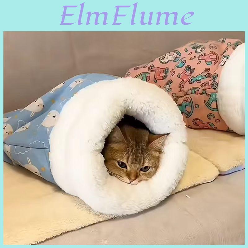 Cat Bed Winter Enclosed Plush Blanket With Warmth For Indoor Outdoor Use
