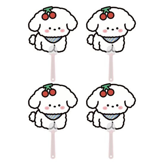 

4Pcs Small Hand Fans Portable Summer Handheld Fan Cute Animal Manual A