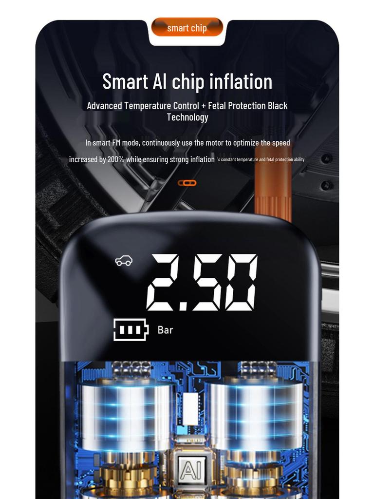 Electric Car Air Pump with Auto Stop