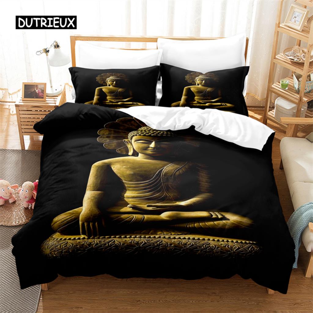 Buddha Statue Bedding Set Duvet Cover Set 3d Bedding Digital Printing Bed Linen Queen Size Bedding Set Fashion Design