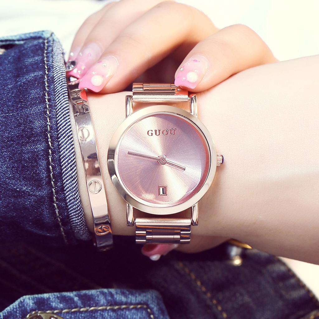 Casual Simple Fashion Waterproof Steel Band Quartz Watch Women's Watch Trendy Fashion Watch
