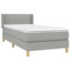 3130385 vidaXL Lit à sommier tapissier avec matelas Gris clair 80x200 cm Tissu