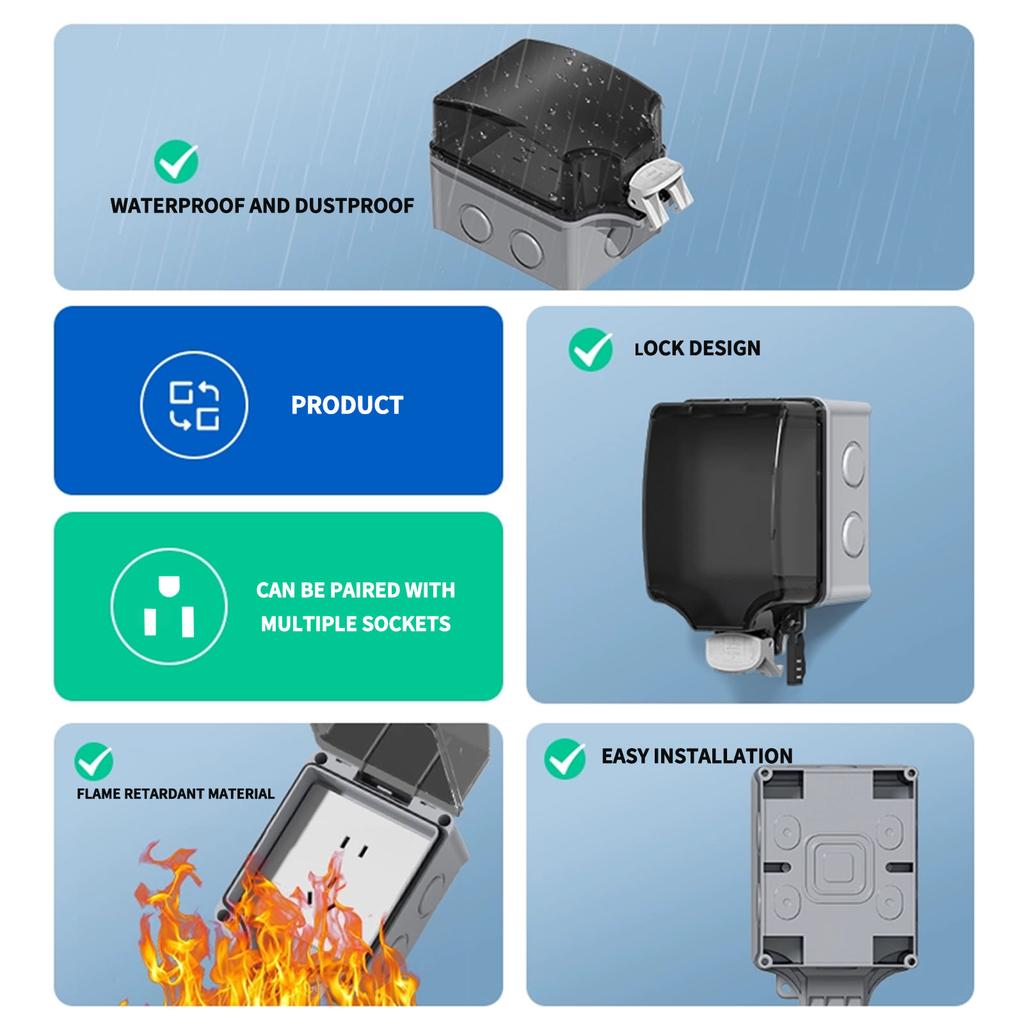 IP66 Waterproof ABS Plastic Junction Box - Gray for Outdoor Power Distributionoutdoor rainstorm proof