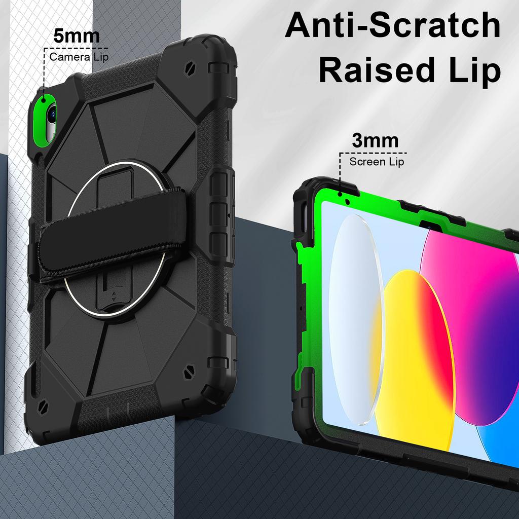iPad 10th Tablet Protective Case with Rotating Bracket and Shoulder Strap