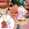 Cute Resin Bear Couple Magnetic Keychain Will Never Leave Cute Animal Doll Bag Pendant Kawaii Key Chains Gifts for Lovers