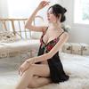 Sexy Lingerie Sexy Hollow Open Pajamas Perspective Temptation Hot Suspender Nightdress Women's Embroidery