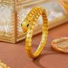 High Luxury Open Snake Snake Bone Inlaid Bracelet