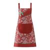 Cheongsam Style Women Flowers Apron Oil-proof Chef Aprons Sleeveless Overalls  Kitchen Use