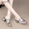 Fashion Comemore Summer Slippers Womens High Heels Slides Casual Shoes 2025 Women's Heel Mules Flip Flop Slides Women Sandal Sandalias