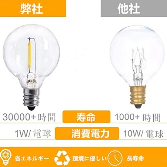 Rainproof LED String Lights, 15M, 25 LED Bulbs, E12 Base, 2700K Warm White, PC Material, Break-Resistant, Connectable, IndoorOutdoor, Garden