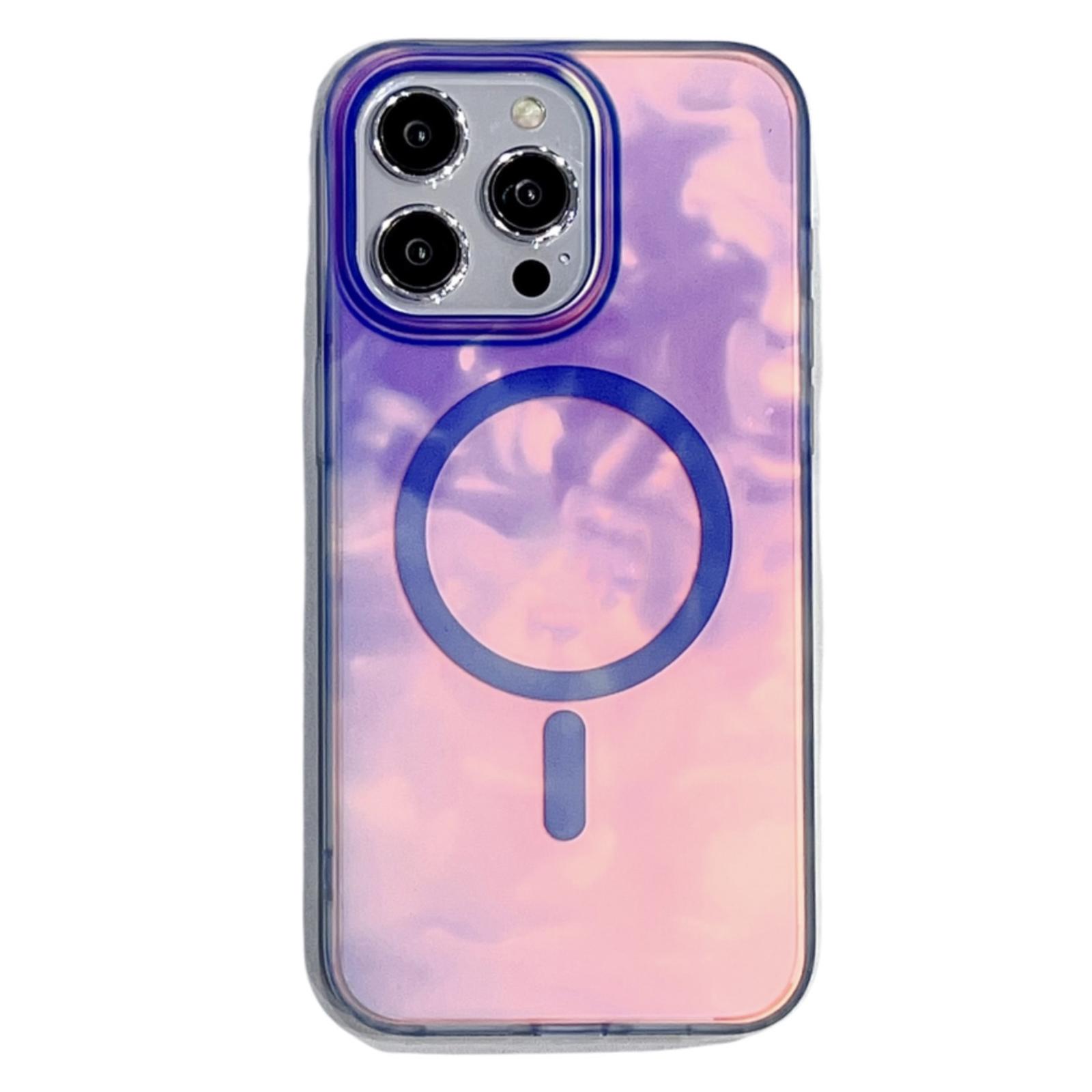 For iPhone 15 Pro Max Ink Painting Gradient Case PC+TPU Magnetic Phone Cover A