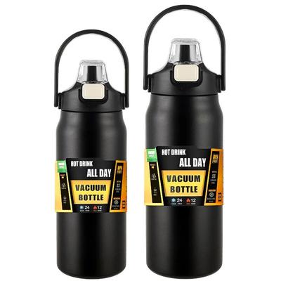 Thermos Portable avec paille en acier inoxydable 304, tasse thermique, gobelet à café, flacons de sport sous vide, bouteille d'eau froide et chaude