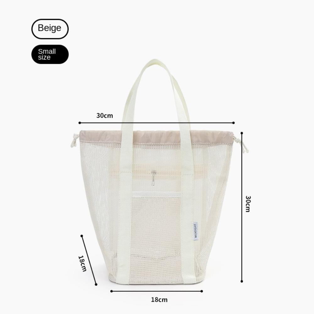 

New Portable Handbag Mesh Large Capacity Mesh Wash Bag Cosmetic Bag Travel Shopping Tote Swimming Storage Bag Extra Large
