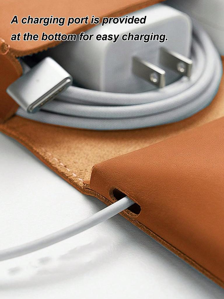 Roll-up Style Storage Pouch Made of Premium PU Leather with Soft Inner Lining. Compact and Space-saving for Various Digital Gadgets. Lightweight