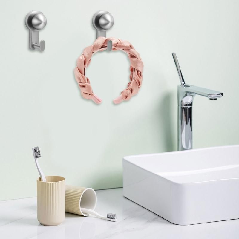 Stainless Steel Suction Hook Practical Bathroom Storage Hangers Bathroom Hook For Shower Towels And Robes