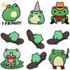 Animated Frog Embroidery Cloth Sticker Knife Frog Patch Sticker Clothes Decoration Milk Tea Frog Computer Embroidery Sticker Ironing
