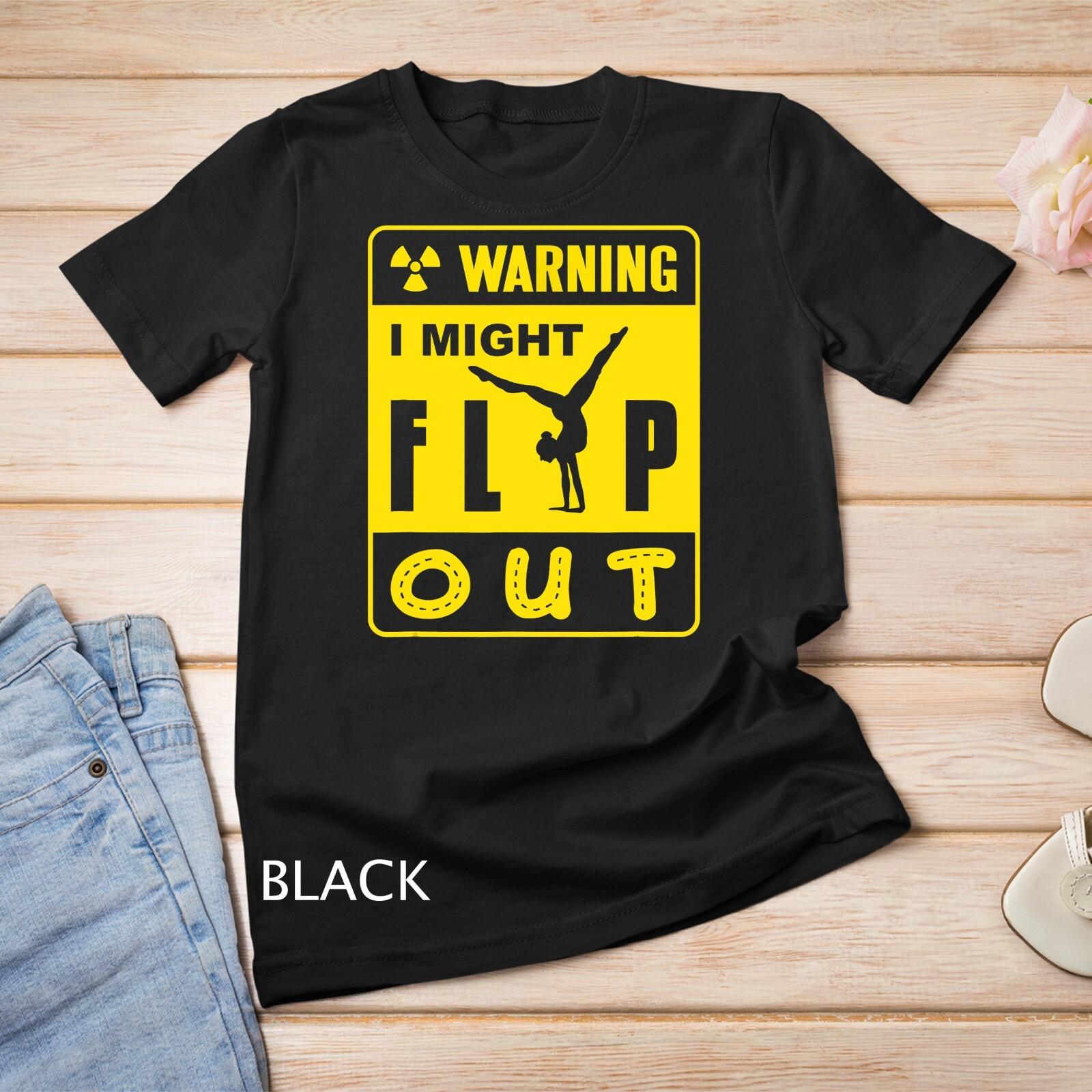 Warning I Might Flip Out Cheerleading Unisex T-Shirt Mens Womens Tees Top S