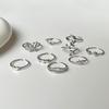 10Pcs Simple Heart-shaped Ring with a Flexible Opening for Adjusting the Index Finger. Women's Ring.