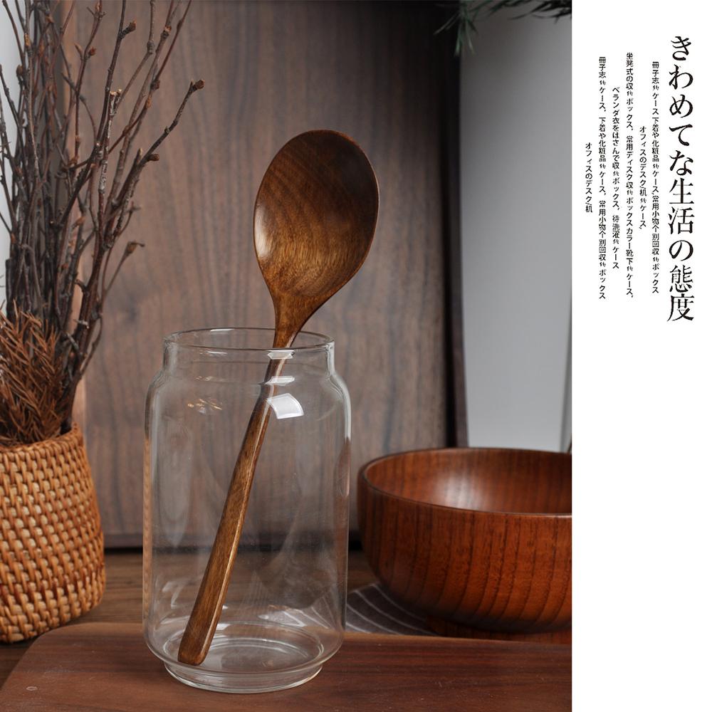 Natural Long Handle Wooden Spoon Japanese-Style Rice Scoop Mixing Soup Spoons Cooking Utensils Portable Tableware for Kicthen