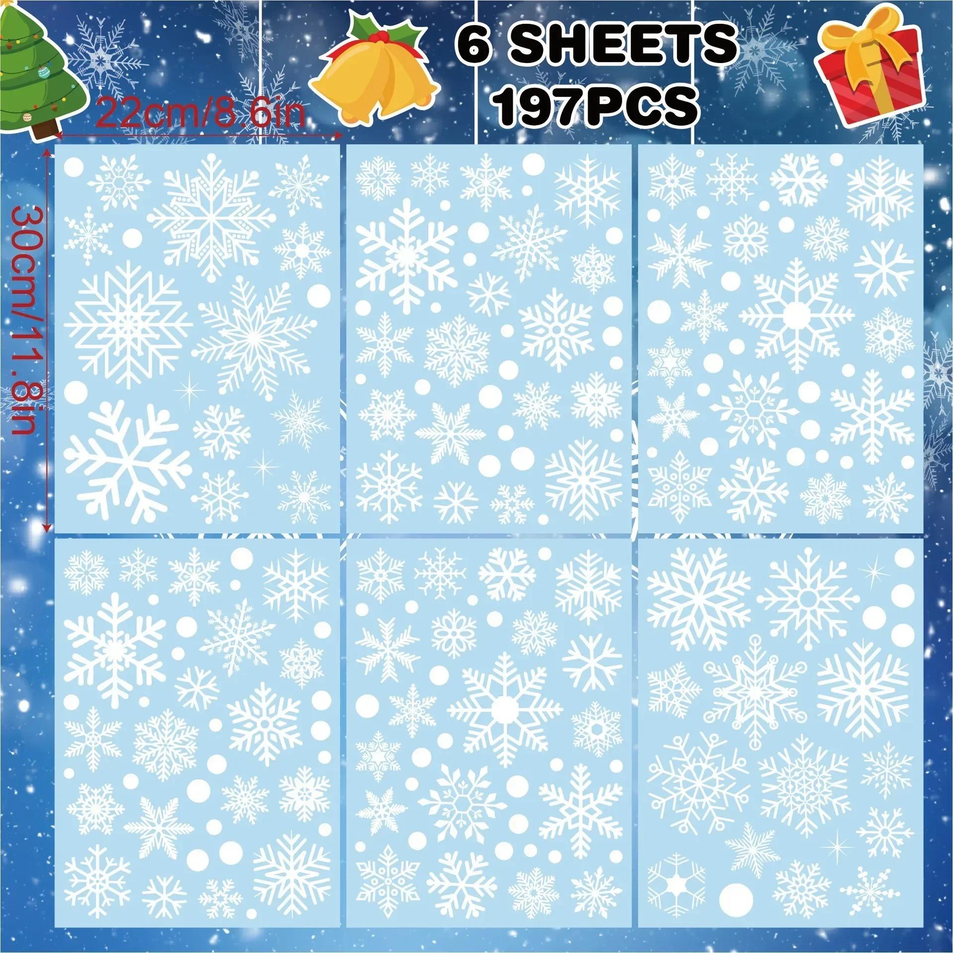

2025 Merry Christmas Decoration White Snowflake Window for Home Wall Window Sticker Ornaments Garland New Year wall stickers