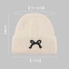 Bow Tie Knitting Cap Hat Woolen Yarn Cuff Knit Beanie Casual Fleece Warm Knitted Hat