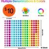 AZUREAL Price Stickers 3072P, Round Yard Sale Price Stickers 3/4 Inch, 16 Colors Garage Sale Stickers Multiple Denominations for Retail, Flea Markets