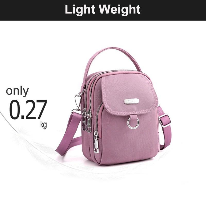 Damen Nylon Umhängetasche Crossbody Handtasche kleine Geldbörse Handtasche Reißverschluss Etui