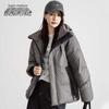 SNOWFLYING Women's Short Hooded Winter Down Jacket