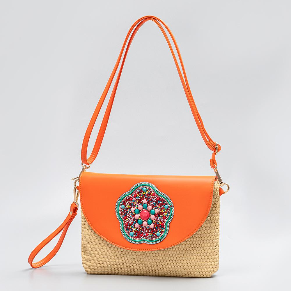 Summer Straw Bag Hold Bag Women's Premium Touch Exquisite Woven Bag Oblique Span Shoulder Bags