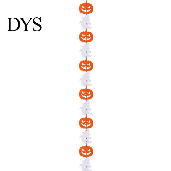 Halloween Theme Decor Party Felt Hanging Garland, Creepy Pumpkin Ghost Skull Witch Hat Indoor Outdoor Festive Banners Streamer, Horror Banner Backdrop