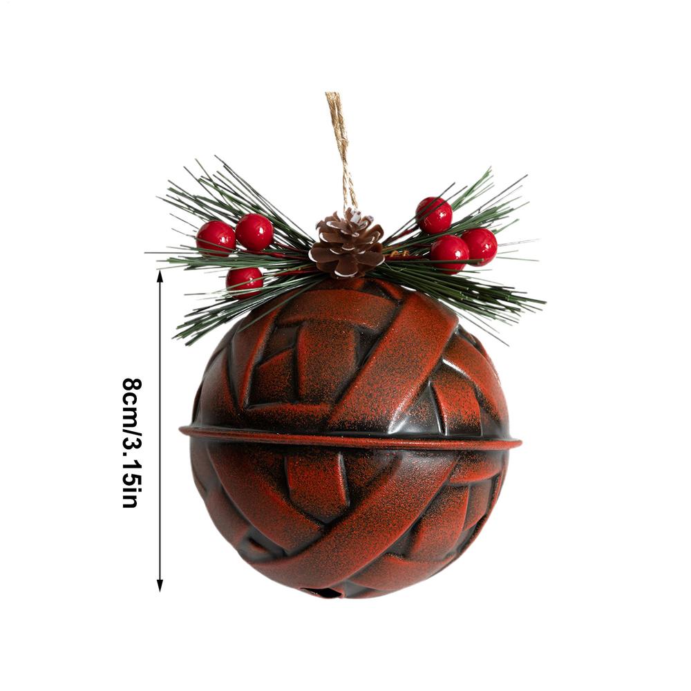 

8cm Christmas Bell Ornament Colorful Metal Bells Pendant With Artificial Pine Christmas Tree Decoration Holiday Atmosphere Props Others красный