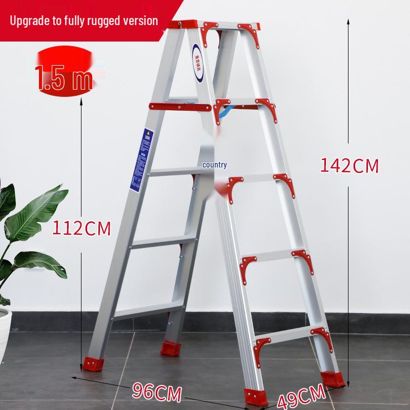 Утолщенная алюминиевая телескопическая А-образная лестница Wangjin: Многофункциональный, Портативный, Бытовое и Инженерное Использование в Помещении