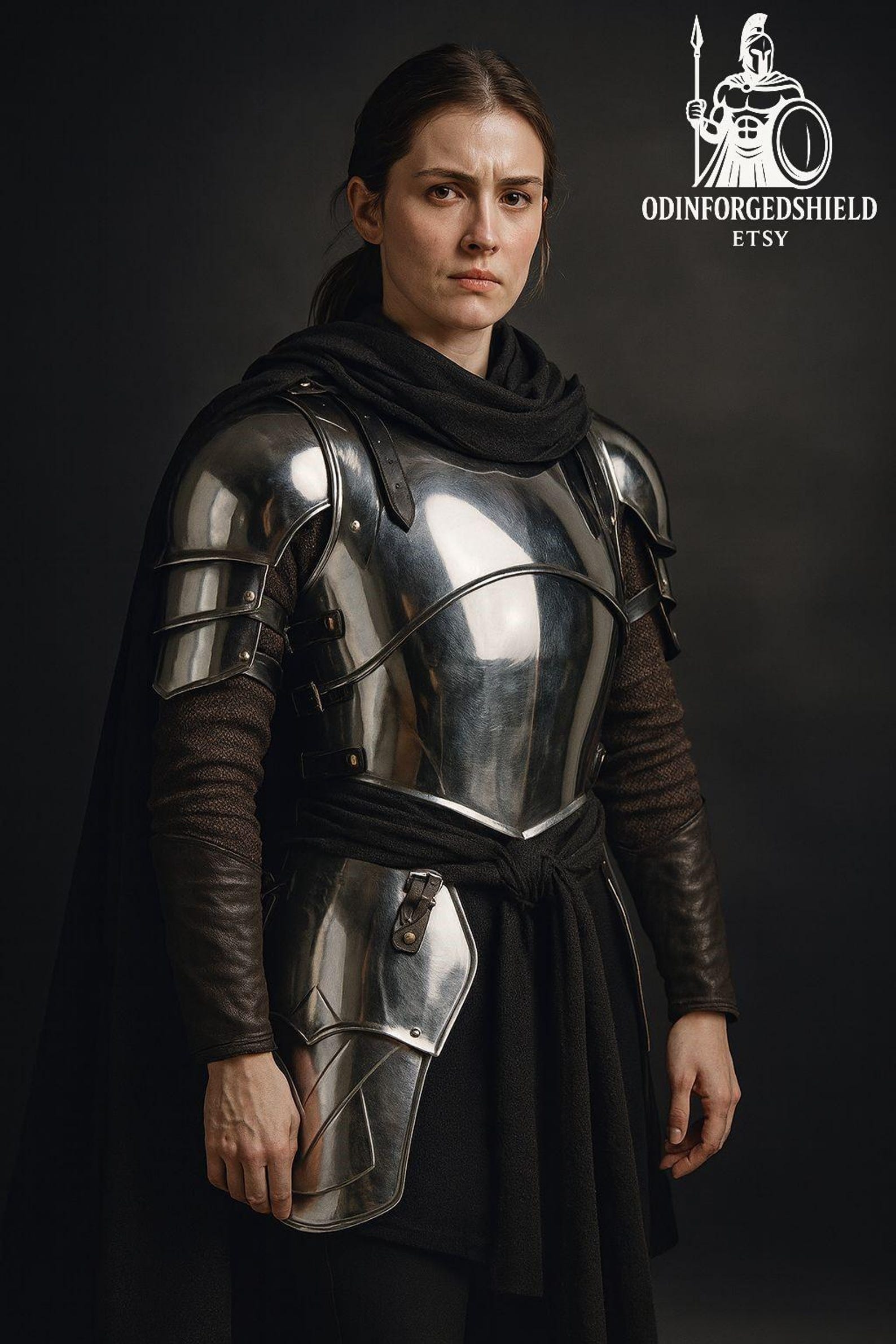 Women s Medieval Knight Costume Set with Cuirass, Pauldrons & Tassets for LARP Cosplay Renaissance