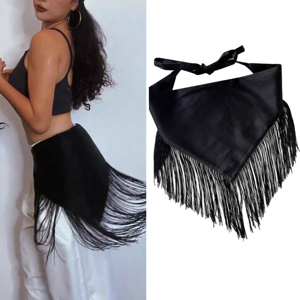 New Women Wide Waist Belt Retro Punk Waistband Fashion Triangle Tassel Corset Belt Shirt Dress Decor Belt Coat Decor Accessories