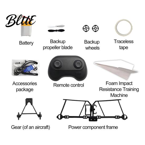 DIY Electric RC Plane Remote Control Paper Airplane Kit with 16/32 Colorful Paper Beginner Friendly Aircraft Gyro Stabilizer Glider Assembly