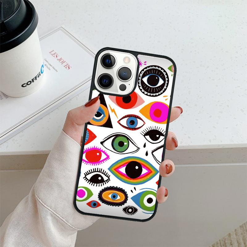 

Eyeball Pattern Phone Case For iPhone 17 Air 16 pro max 15 14 plus 12 13 Shell Cover coque iPhone 16e