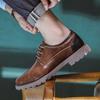 Men's Spring New Fashionable Retro Lace Up Casual Leather Shoes British Style Business Dress Men's Casual Shoes