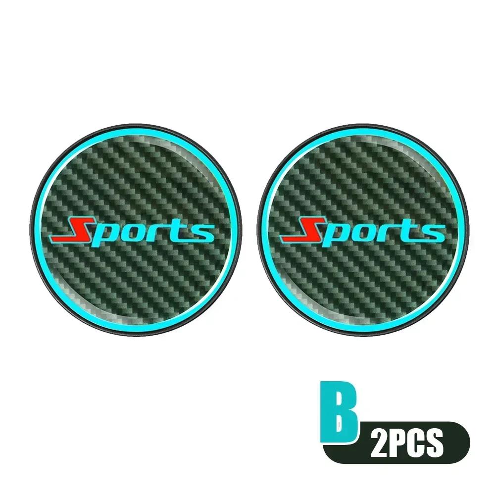 Glowing Car Cup Holder Coasters, Anti-Slip Silicone Mat, Waterproof Auto Drink Pad, Interior Decoration Accessories, 2 Pack