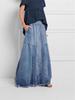 Women's High-Waist Elastic A-Line Denim Skirt - Autumn/Winter Collection