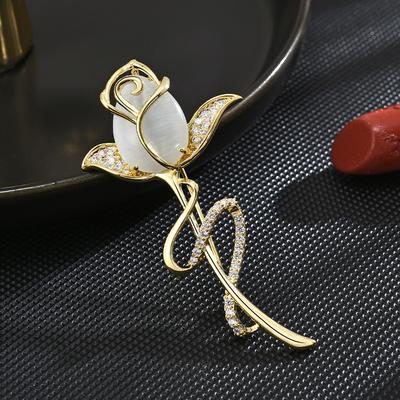 Damsmycke Ljus Lyx Design Elegant Rosbrosch Trendig Och Mångsidig Nischad Designkänsla Blombrosch Dagliga Accessoarer