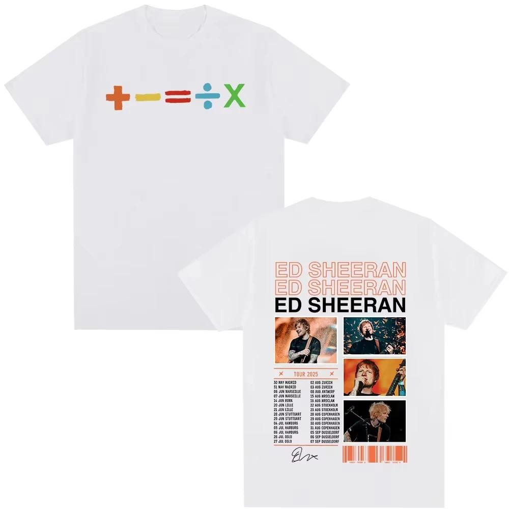Ed Sheeran Tour 2025 Print T-shirt Men Women Clothing Fashion Hip Hop T Shirts Casual Cotton Short Sleeve T Shirt Top Streetwear