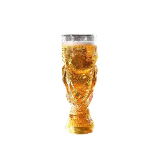 2Pcs Soccer Beer Glass, Large Capacity, Trophy Shaped Pint Mug, Classic Replica Beer Stein for Pub Home Bar Party, Sports Fan Gift